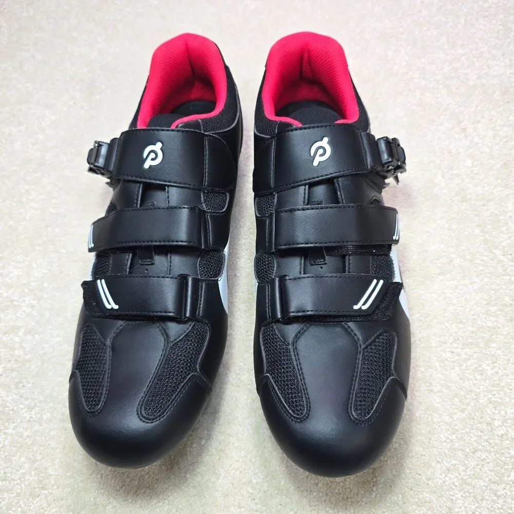 Peloton Cycling Shoes Mens Euro 47 US 13 SPD-SL Cleats Black Red Indoor Bike EUC